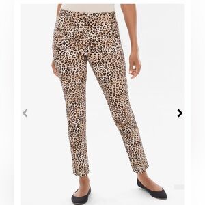 Chico’s So Slimming Juliet Leopard Print Ankle Pants, Size 10